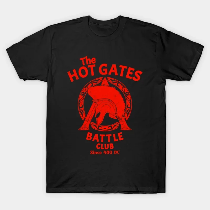 

The Hot Gates Battle Club Corinthian Helmet Sparta Symbol T-Shirt 100% Cotton O-Neck Short Sleeve Casual Mens T-shirt Size S-3XL