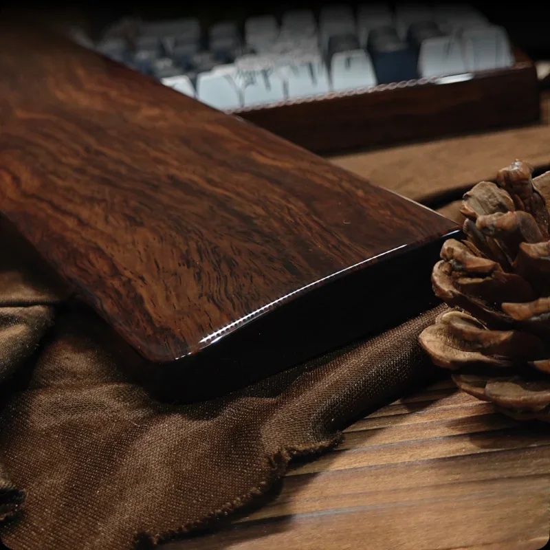 Descanso de pulso para teclado original, laca cozida em ébano, almofadas de pulso ergonômicas personalizadas para teclados mecânicos de 68/100 teclas