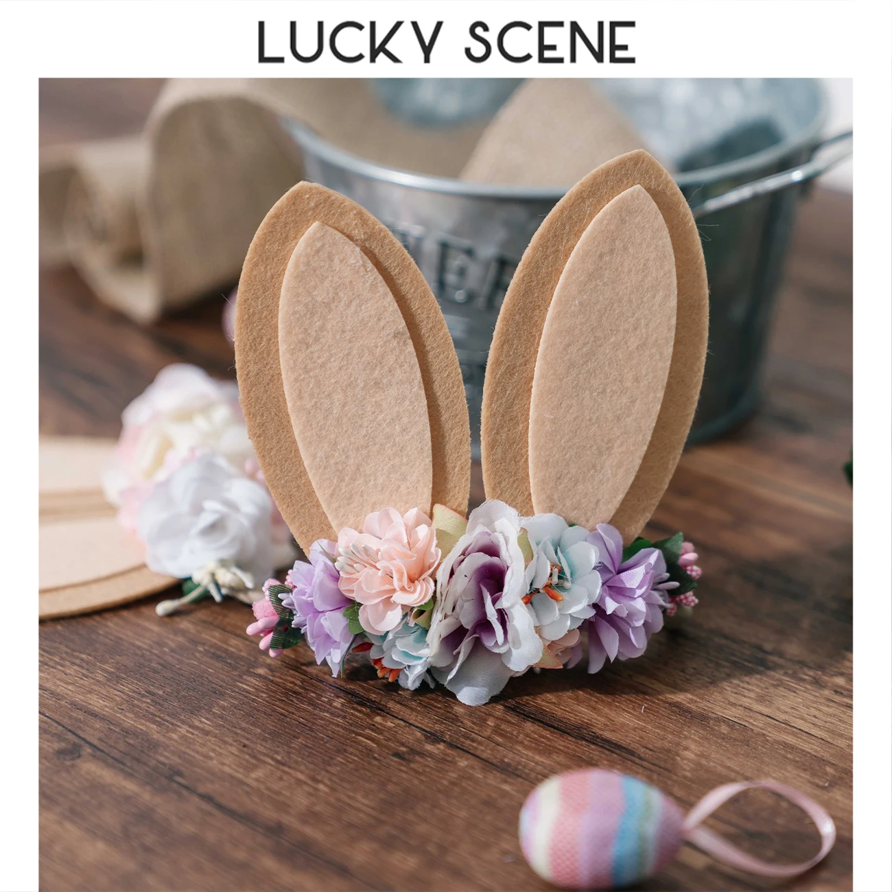 Bandeau de sauna avec grandes oreilles de lapin pour enfants, fleur artificielle, habillage de Pâques, super Pâques, vêtements de sauna, bijoux