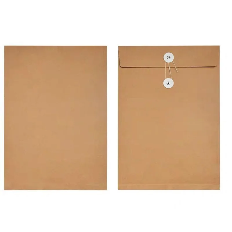 2 Pcs A4 Brown Kraft Paper File Book Calligraphy Painting Drafts Resume Blank Paper Bag Photo Love Letter Diary Storage Bag