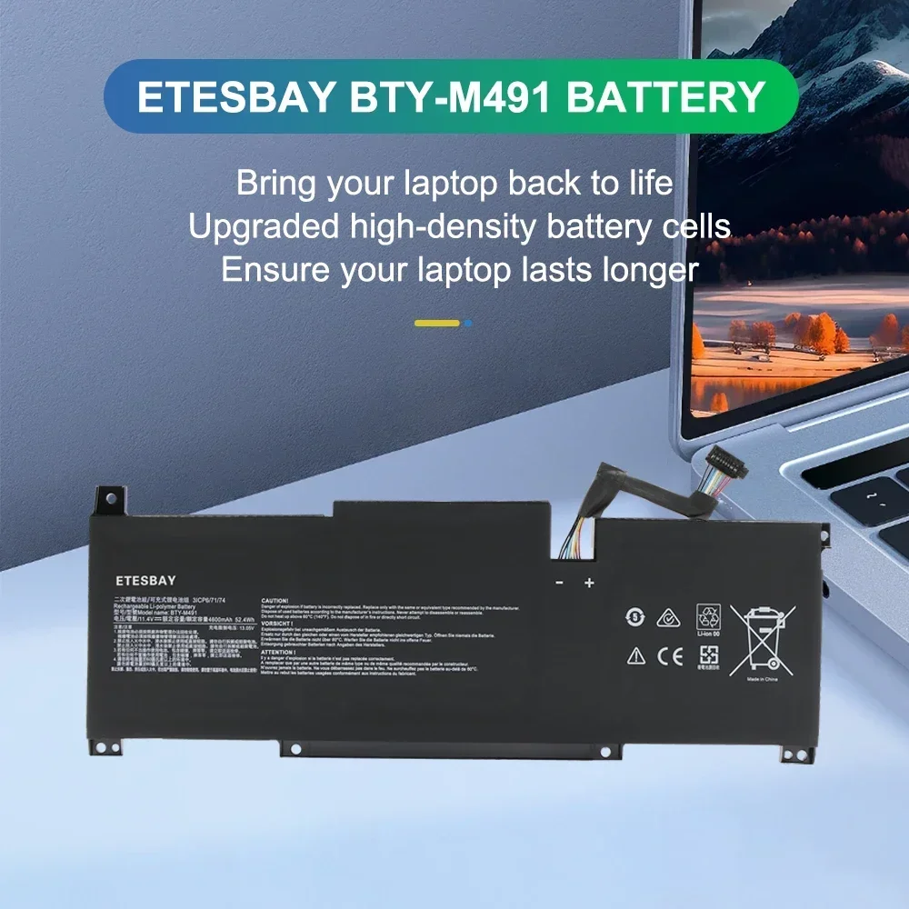 ETESBAY BTY-M491 Laptop Battery For MSI Modern 15 A10RB/ 15 A10RB-041TW/15 A10RB-033CN /15 A10RB-034CN