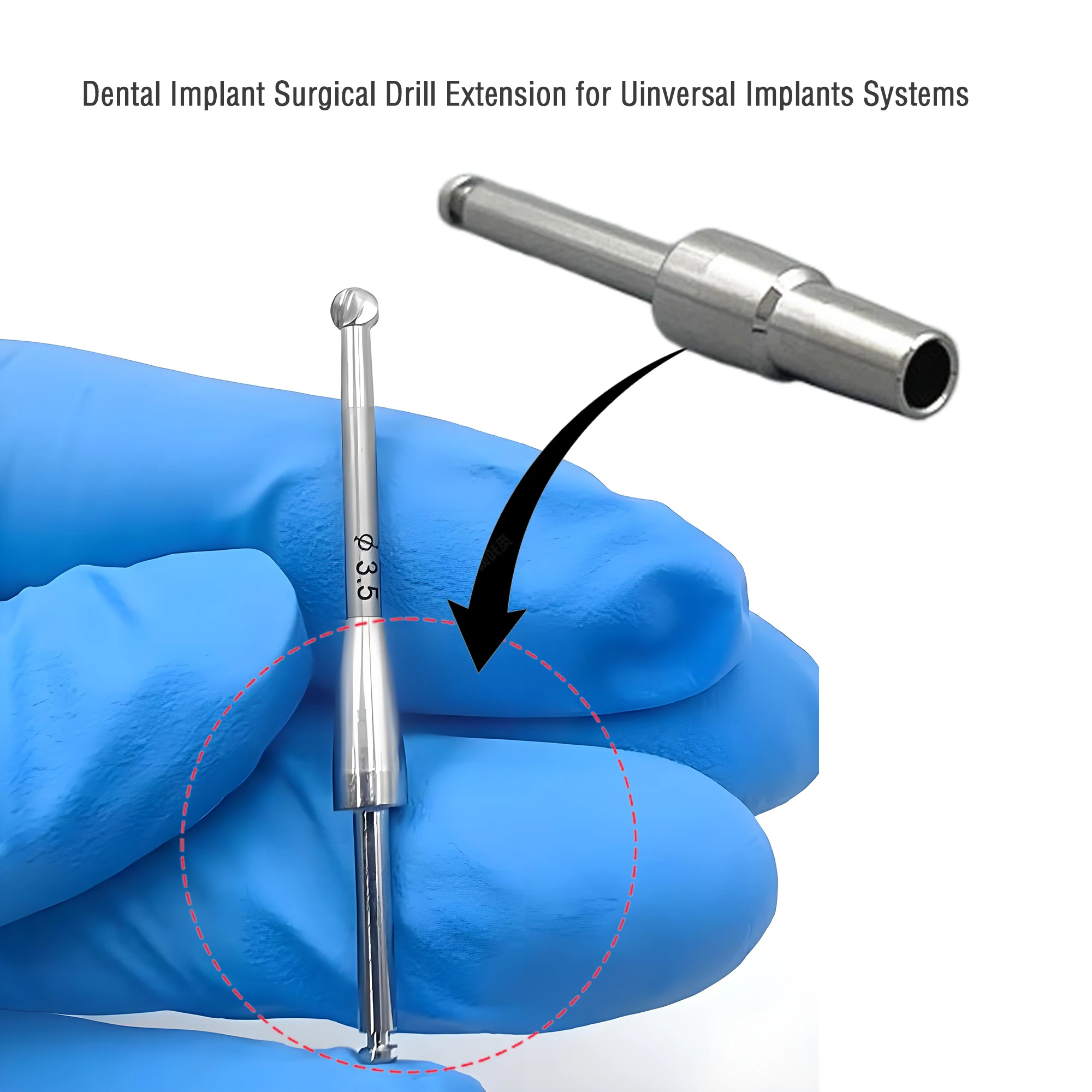 

Сверло для зубного имплантата, удлинитель, инструменты для имплантации, удлинитель иглы, универсальный удлинитель сверла для стоматологического наконечника, используемый