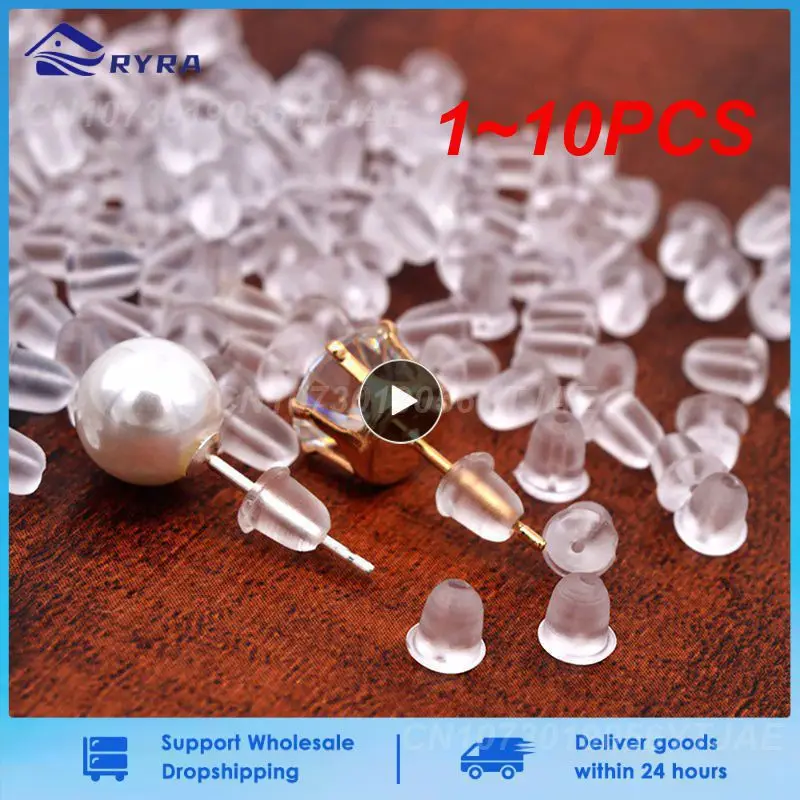 /lot Ear Ring Plugs Soft Silicone Rubber Anti-off Earring Stoppers Body For Making Jewelry Findings Accessories