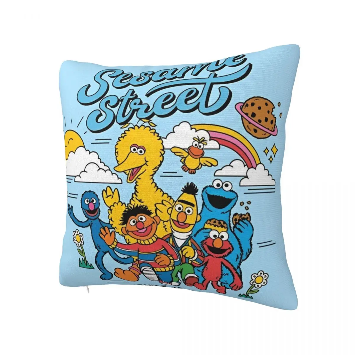 Sesame Streets Cookie Monster Pillowcase Printed Cushion Cover Gift Cartoon Cute Throw Pillow Case Cover Bed Drop Shipping 45cm