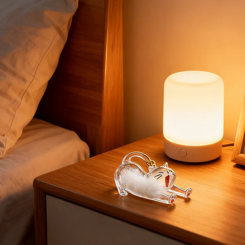 جديد الحيوانات الأليفة الفراء صندوق تخزين المحمولة القط على شكل كيرينغ القطط لوازم القط الشعر تذكار المفاتيح قلادة للزينة هدية #3