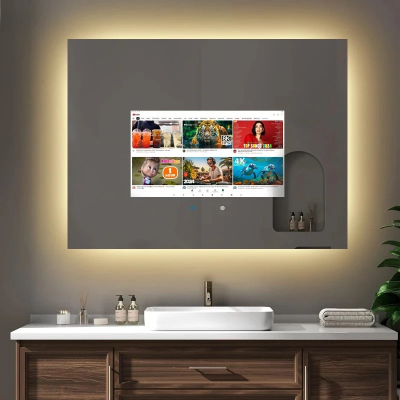 2026 Hot Selling Bathroom Smart LED Mirror Touch Screen Android With WiFi