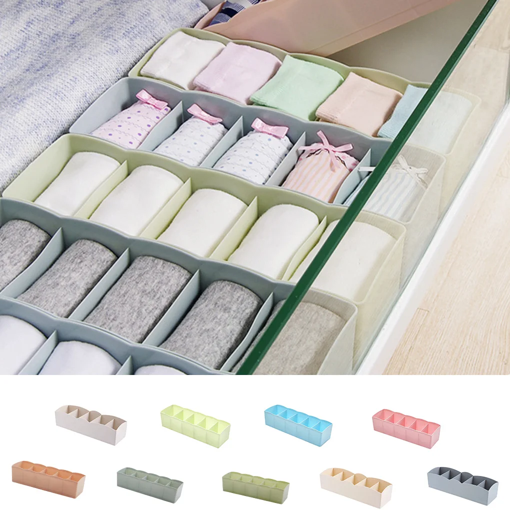 Plastic Organizer Tie Bra Socks Drawer Cosmetic Container Multipurpose Divider Storage Boxes