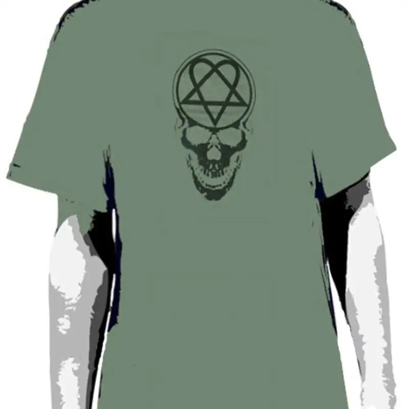 

Футболка Him Green Skullagram, новая, большая, только
