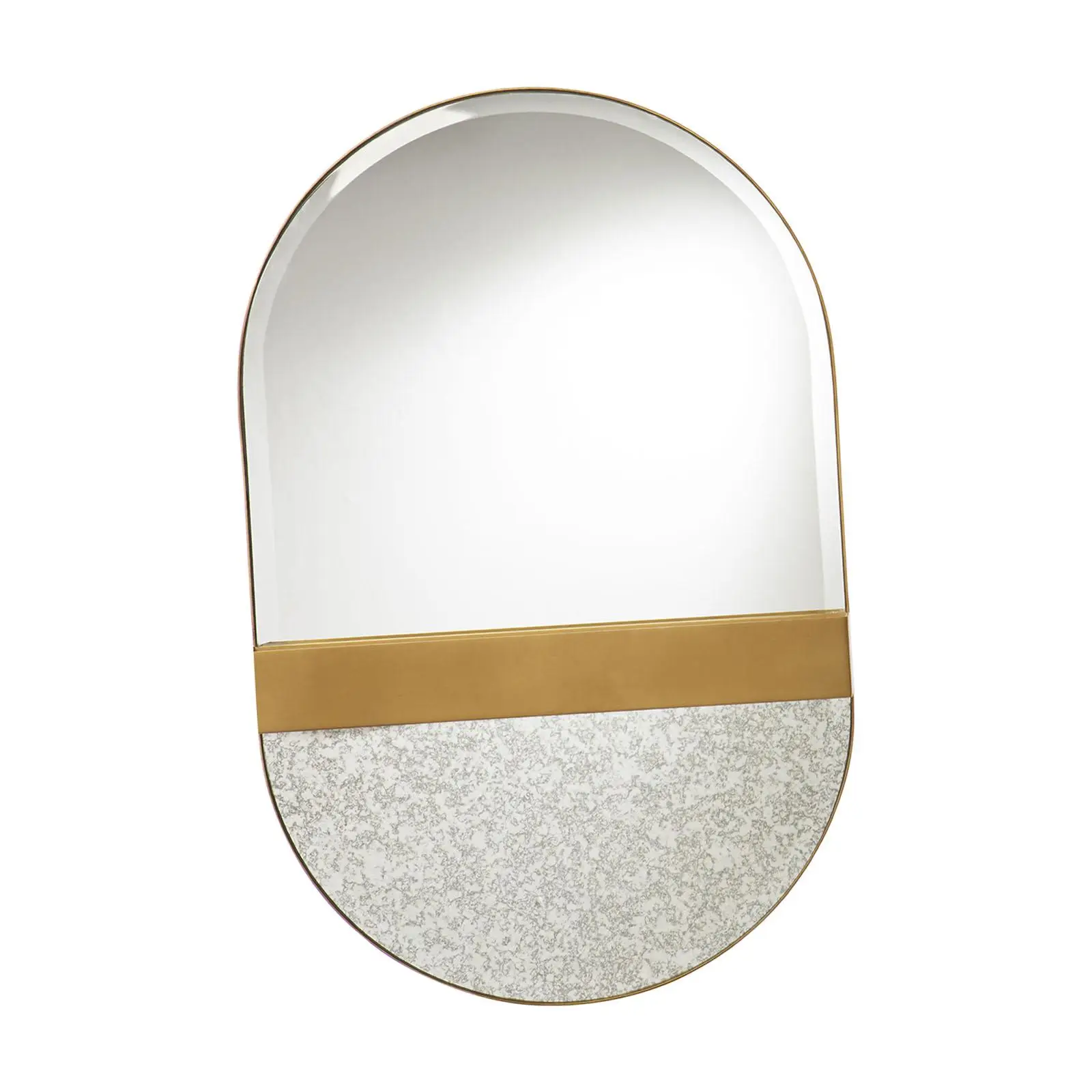 Decorative Mirror with Storage Gold Metal Frame Sleek Decoration for Display