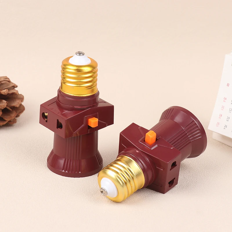 New 1Pc E27 With Switch Socket Double Screw Multi-purpose Socket Switch Lamp Holder Plug Socket Lamp Base Lighting Accessories