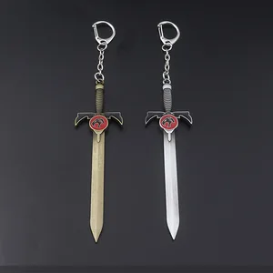 Marka adı ve logolu metal anahtarlık, erkekler için silahlı anahtarlıklar, Gök gürültüsü kedileri, kolye kılıcı ve film için mücevherler, erkekler için yüzükler En iyi 10 ürün anahtarı, rei leao-no. 5