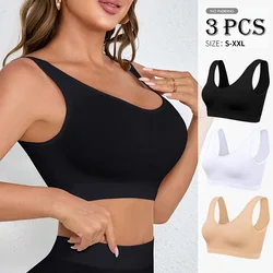 3 Pack Women Crop Tank Top Women's New Style Yoga Sports Bra Quick Drying Thread Fitness Top Beautiful Back Sports Seamless Bra