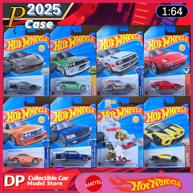 

Hot Wheels P Case 2025, mainline Series BMW porsche New Ferrari SF90 Stradale etc 1/64 Scale Model Cars