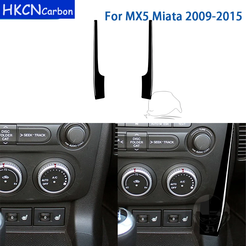 Para Mazda MX5 Miata 2009-2015 accesorios coche negro engranaje Interior Control Central CD salida de aire embellecedor pegatina de plástico