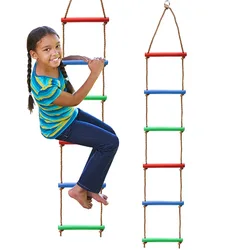 Climbing Rope Ladder For Kids Outdoor Games Backyard Swing Garden Tree House Playground Sensory Integration Training Equipment