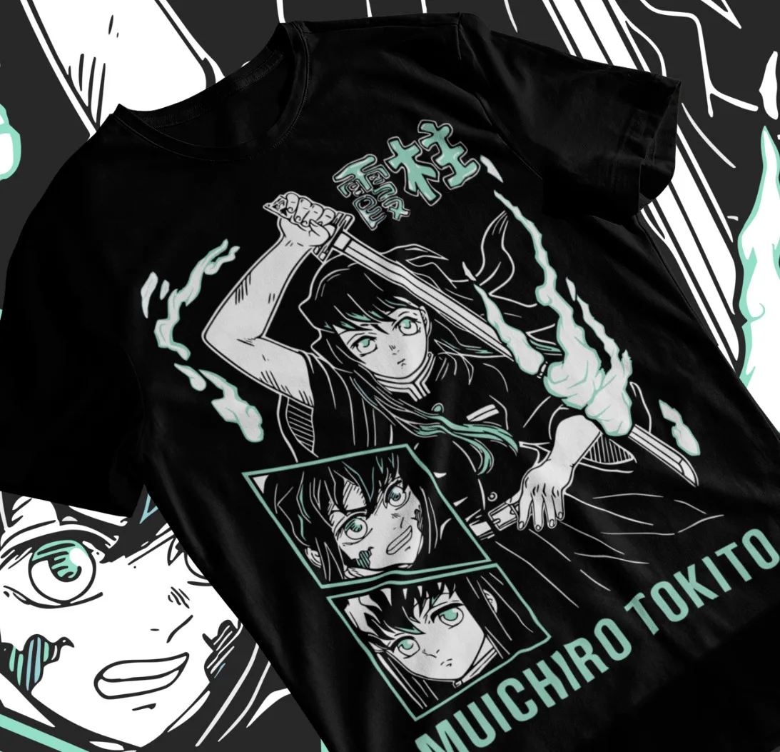 

Muichiro Tokito T-Shirt Kimetsu no Yaiba Demon Slayer Anime Soft Tee All Sizes