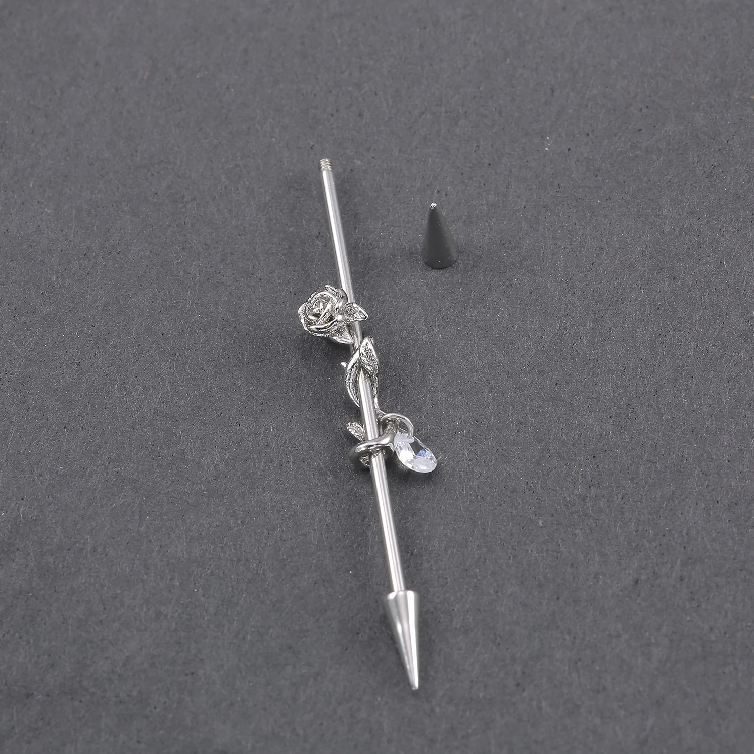 1 قطعة 16 جرام الصناعة ثقب دوامة روز الفولاذ المقاوم للصدأ الغضروف القرط مجوهرات الجسم