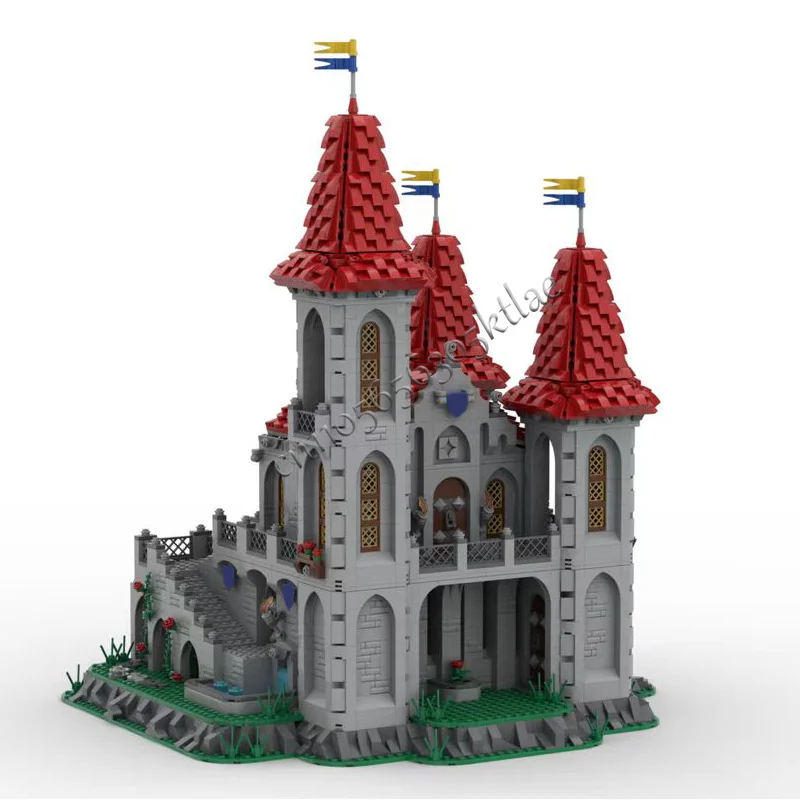 5169 PCS City Engineering Black Knights Rose Castle MOC Customize Modular Building Block Simple Creative DIY Assembly Toy Gift