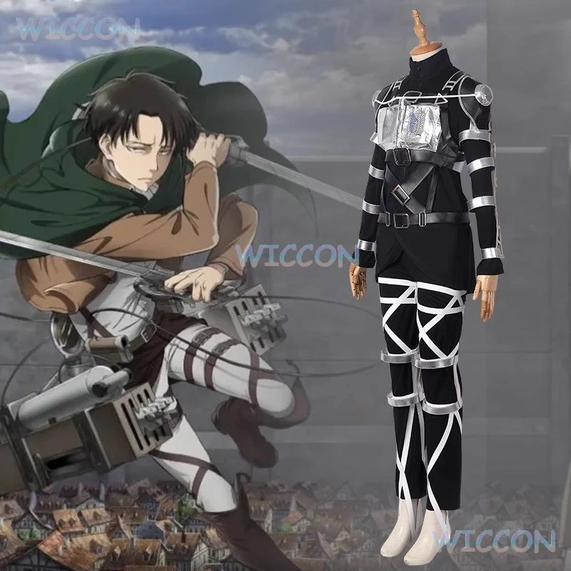 Titan Final Season Teil 4, Cosplay-Angriffskostüm, komplettes Set, präzises Anime-Outfit mit Jacke, Stiefeln, Halloween-Konvention