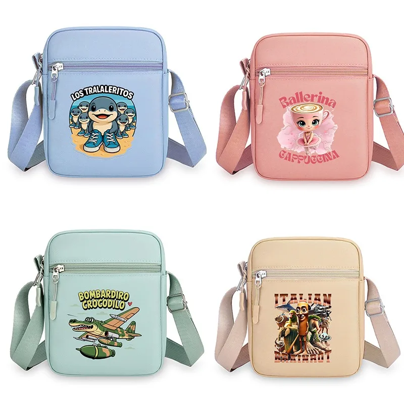 

Итальянские сумки через плечо Brainrot для женщин Tung Tungtung Sahur Telala, забавная сумка через плечо с изображением акулы, сумка для покупок с принтом аниме, подарки на вечеринку