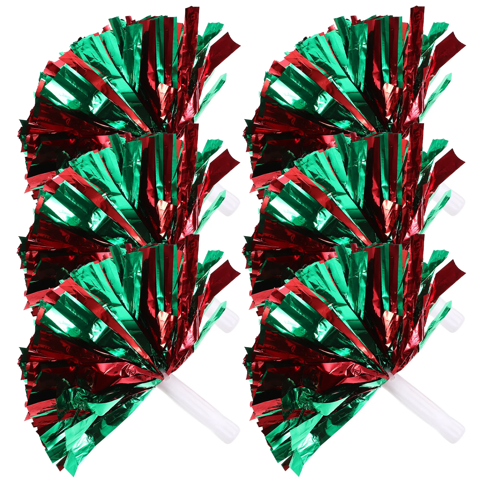 

6Pcs Reusable Cheer Pom Poms Handheld Flowers Compact Portable for Cheerleading Dance Sports Party Performance Youth Team