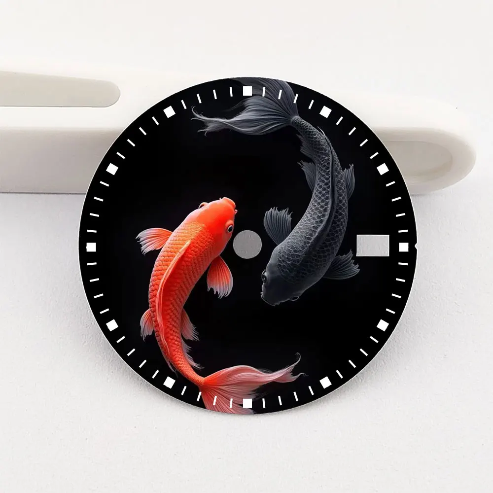 28.5mm NH35 Dial Koi Fish Dial Color-Printed Personalized Dial Is Suitable for the NH35/36 Movement