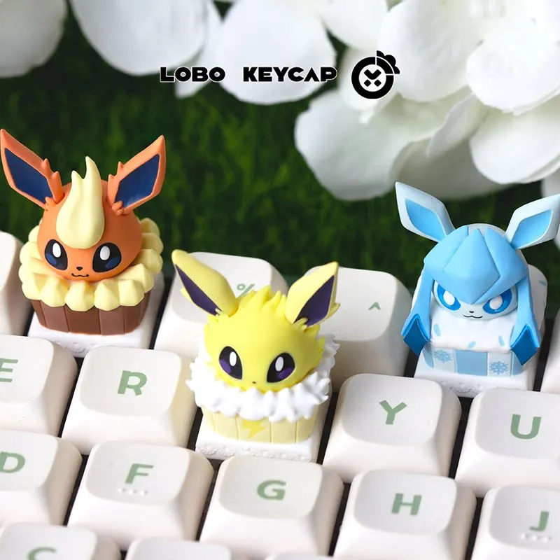

Lobo Keycap Pokemon Eevee Cupcake Series Keycap Anime Figure Replace Esc Keyboard Decor For Gamers Collect Ornament Model Toys