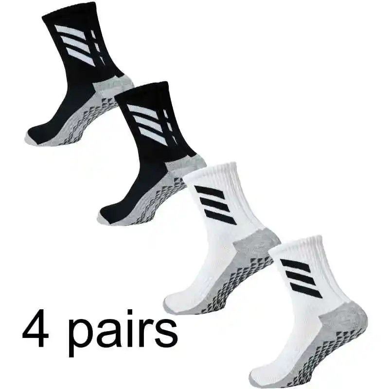 4/6 Pair Grip Soccer Socks Anti Slip Non Slip Men\'s Athletic Socks for Football Basketball Sports