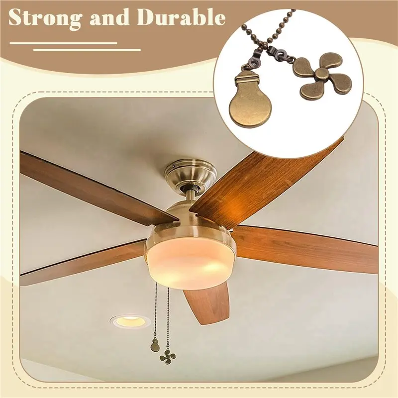 2025 Trend 12X Ceiling Fan Pull Chain Fan Extension Chain Fan Chain Pulls Decorative 12 Inch Ceiling Fan Chain Extender Ornament