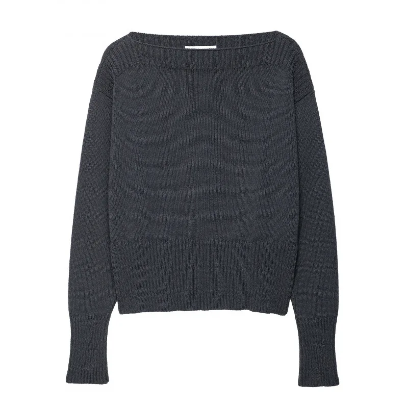 패셔너블한 니트 스웨터 원숄더 디자인 가을 신상 여성 의류 편안한 루즈핏 롱...