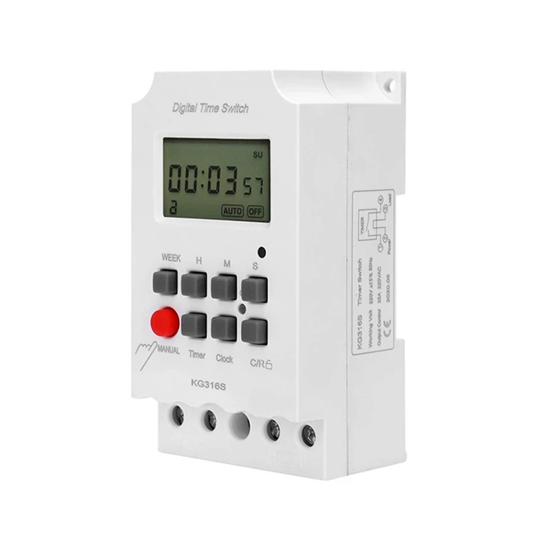 220VAC 25A KG316S Digital 1 Second Timer Switch Automatic Electronic Programmable Power Timer Switch