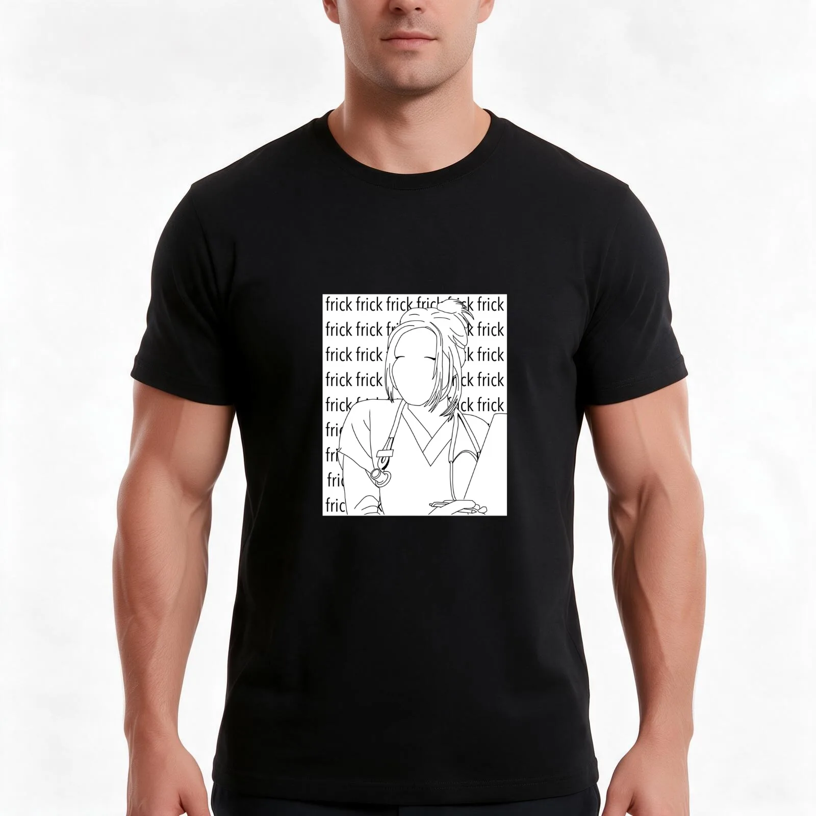 Frick! Elliot Reid from Scrubs T-Shirt, Summer Casual Cotton Tee, Oversized Streetwear Tops, Vintage Graphic Print, 100% Cotton
