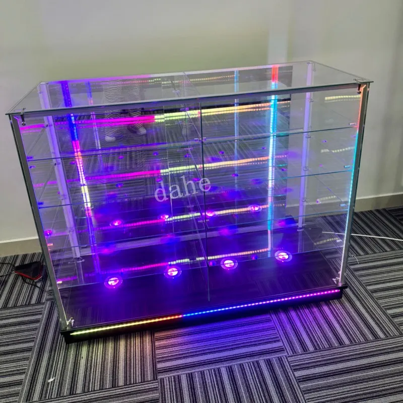 Custom. Hot Selling Display Met Verlichting Vitrine Rookkast Glazen Vitrine Display