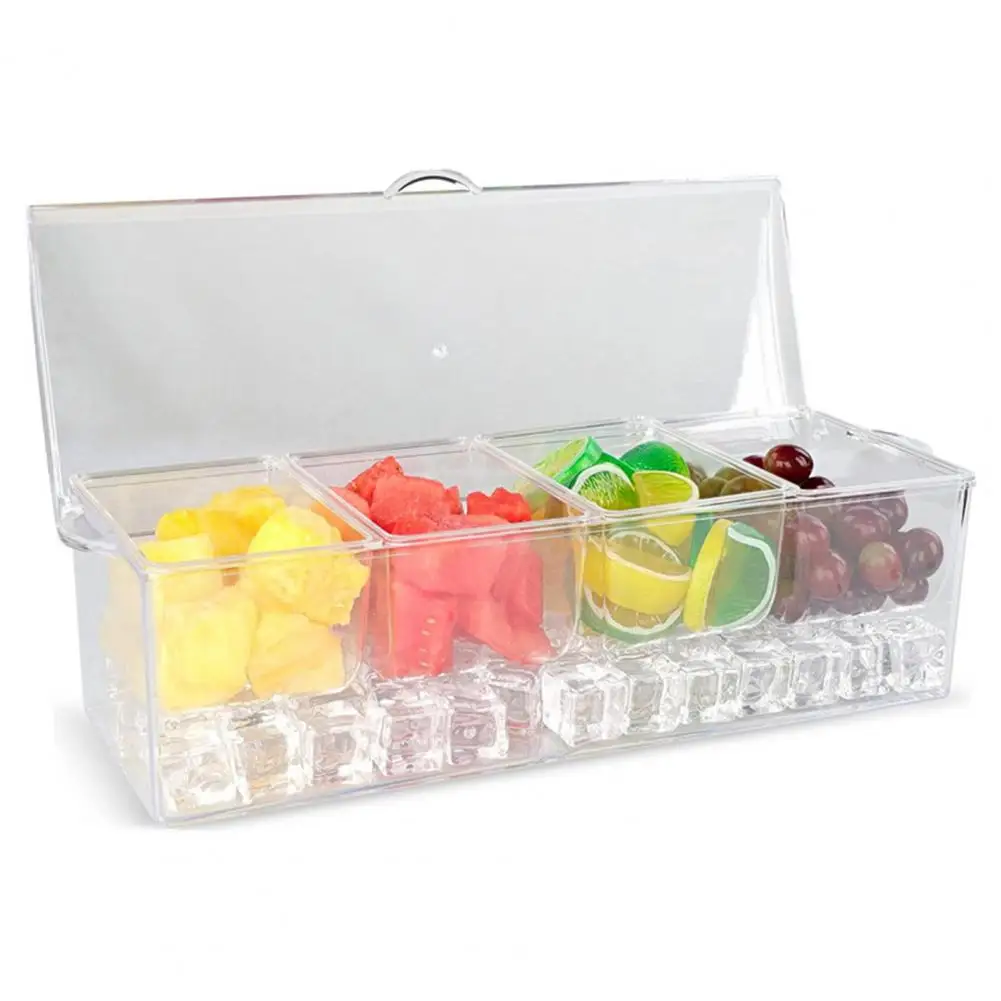 Contenitore per alimenti trasparente contenitore per alimenti in plastica contenitore per alimenti da Picnic all'aperto con cucchiaio per Clip di ghiaccio 4 rimovibile per freschezza