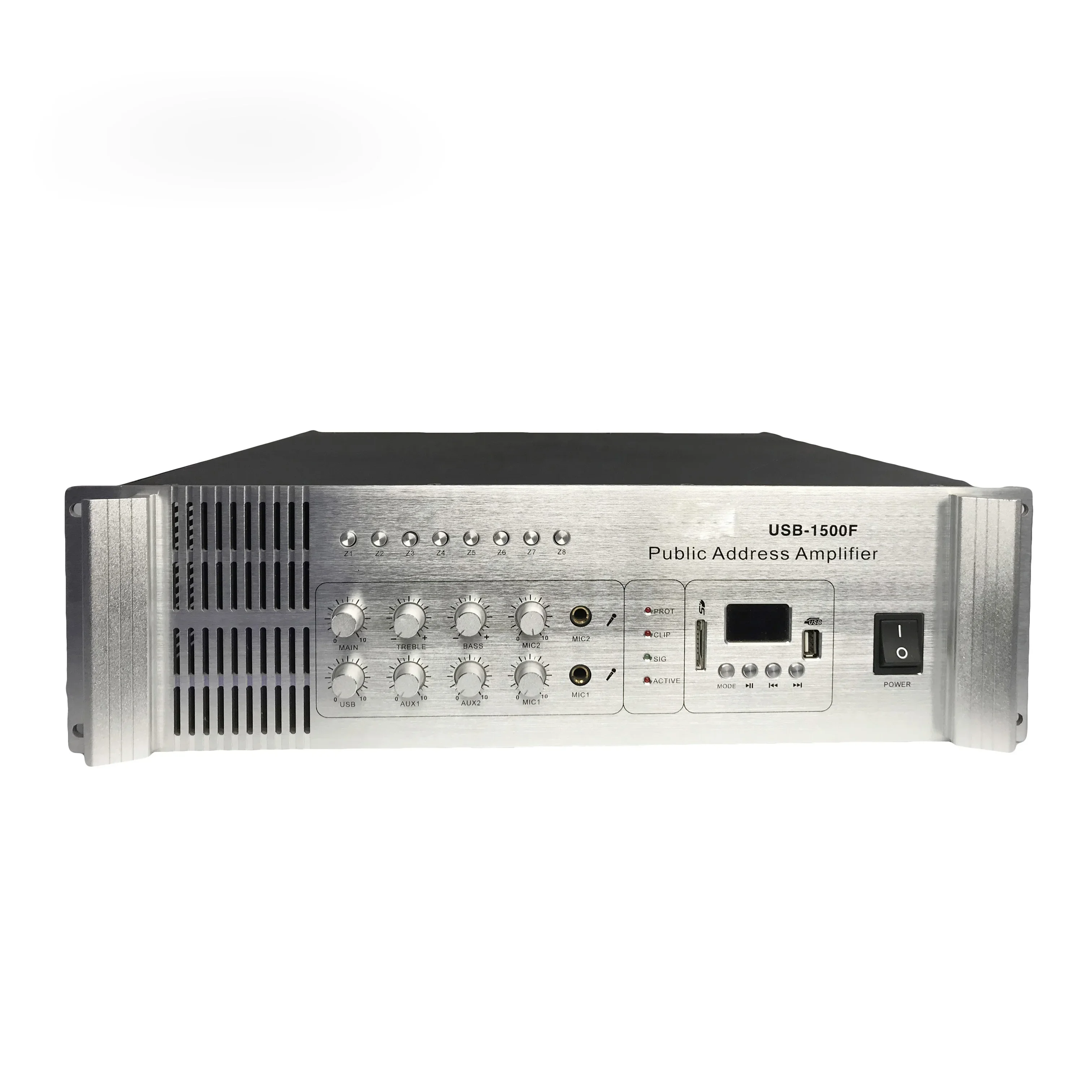 Professional Power Amplifier with 8 zones USB-2000F 2000W amplifier