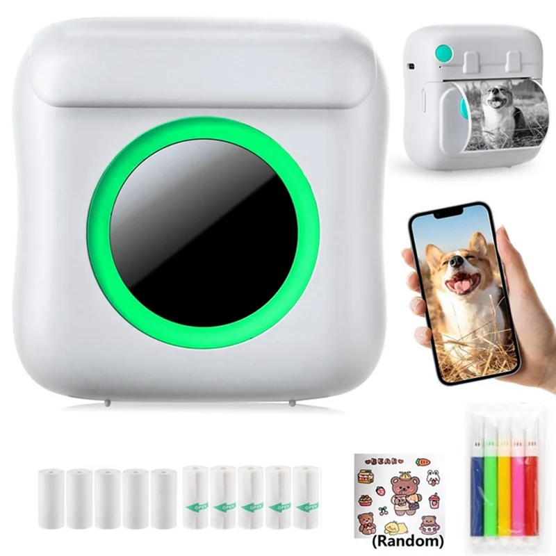 

Popular Mini Printer for Phone, Wireless Thermal Printer Photo Printer,White