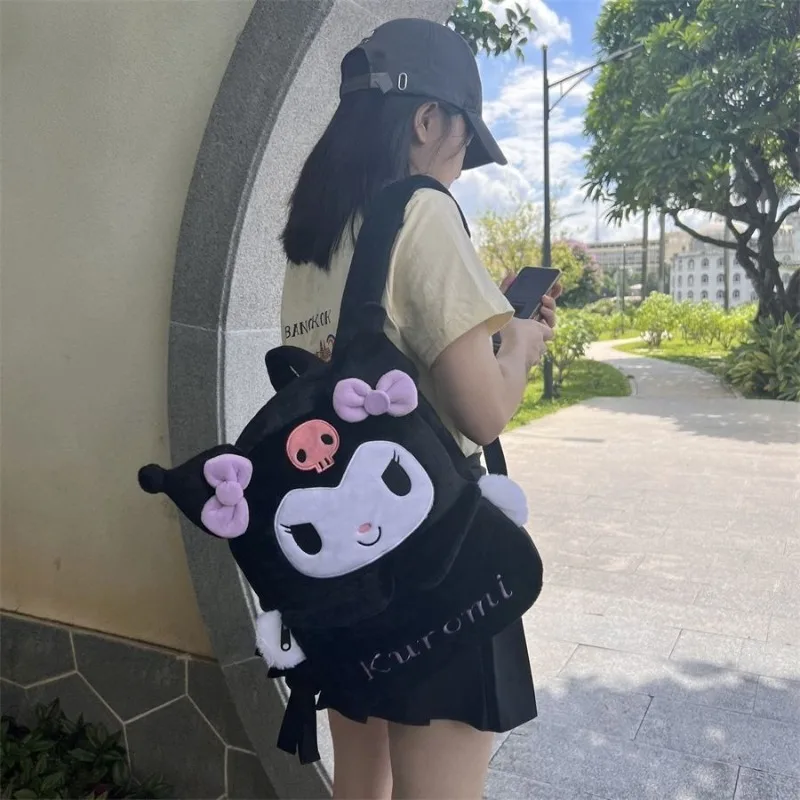 Kawaii My Melody Cinnamoroll Kuromi Hello Kitty Pochacco Sanrio Students Cute Furry Schoolbag Children Backpack Gift for Kids