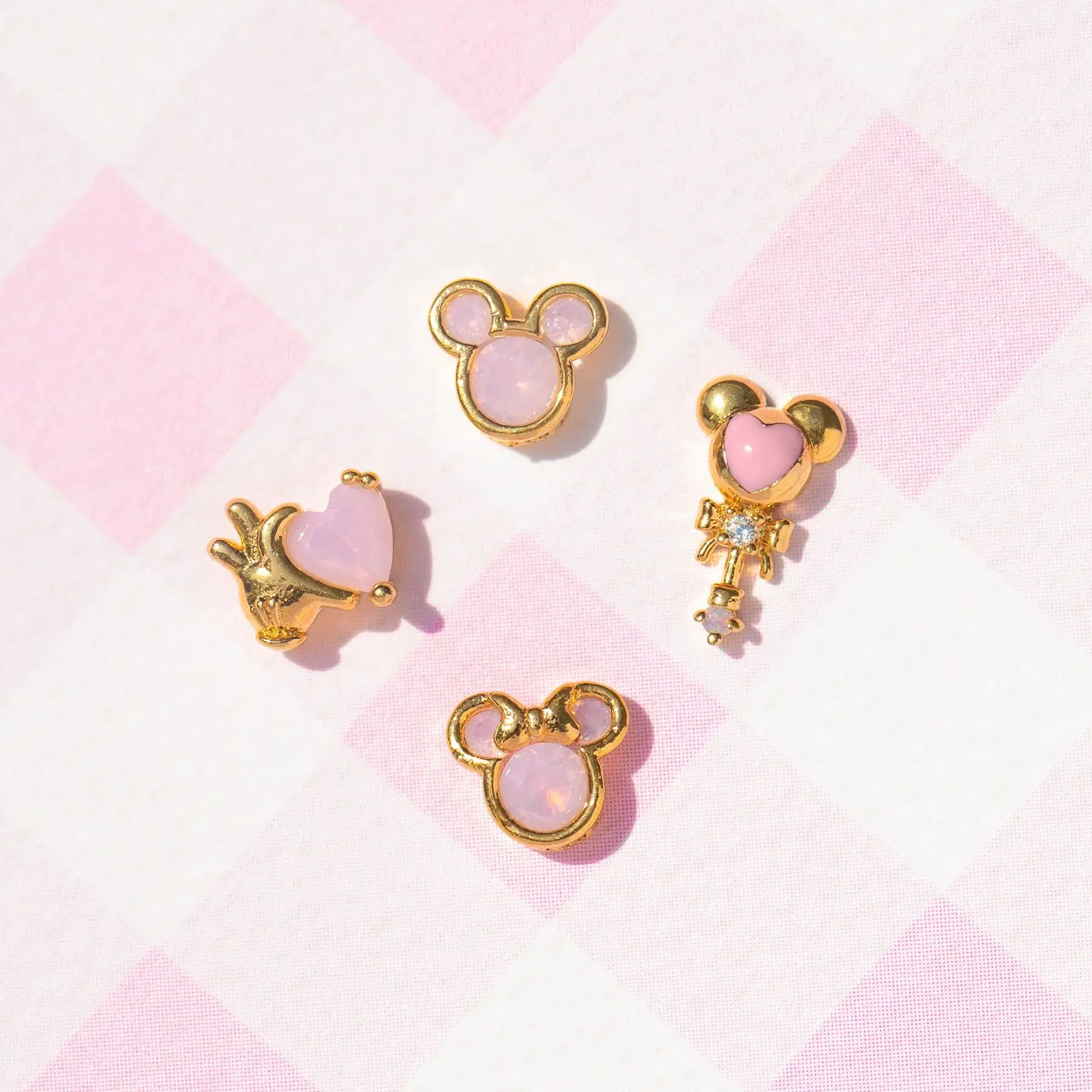 New ins Cute Cartoon Heart Earrings Set For Women Girl Fashion Vintage Pink Blue Head Stud Earring Wholesale Jewelry Gift