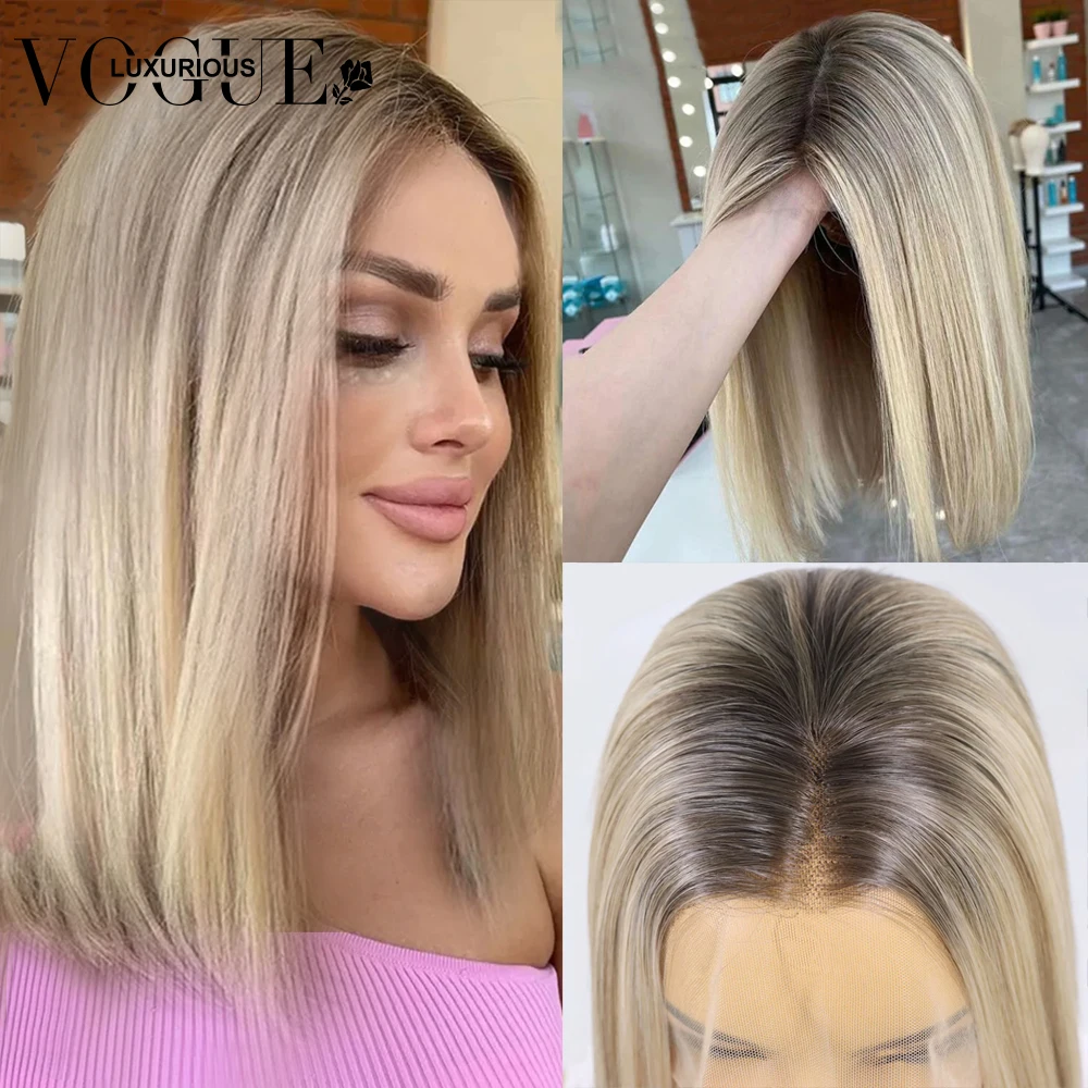 Peruca frontal de cabelo humano reto para mulheres, loiro de cinzas, cabelo remy brasileiro colorido, destaque, renda transparente, 13x4, à venda