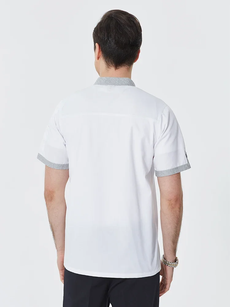 Униформа шеф-повара, топы для ресторанов и отелей, кухонная рубашка, куртка для готовки, рабочая одежда для пекарни и официанта, Мужская Рабочая одежда для столовой