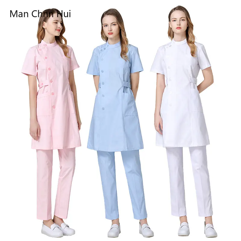 

Medical Uniform Nurse Outfit Lab Robe Beauty Salon Receive Waist Workwear Nurse Clothing for Women Sanitary Costume