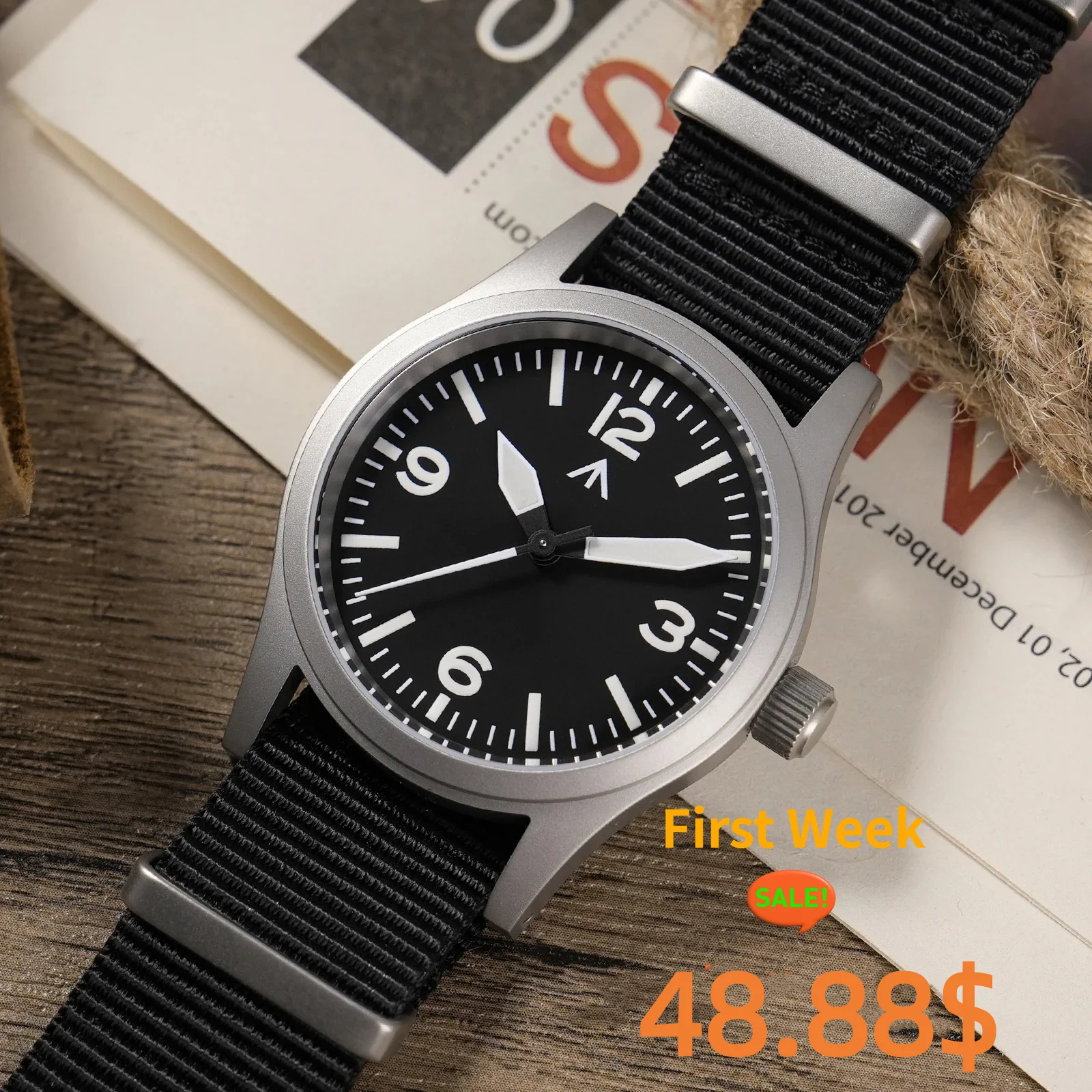 

Militado Новые винтажные часы ML05 с секундным механизмом VH31 Sapphire Super-LumiNova BGW9 с высокой прозрачностью и AR-покрытием 38 мм