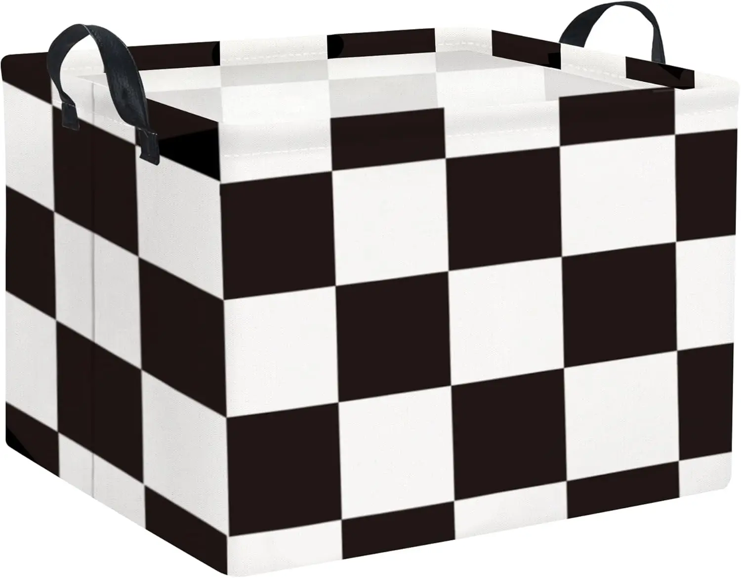 

Checkered Basket Storage Bin Collapse Storage Basket with Handles for Organizing Home Kitchen Boys and Girls Toys Office Closet