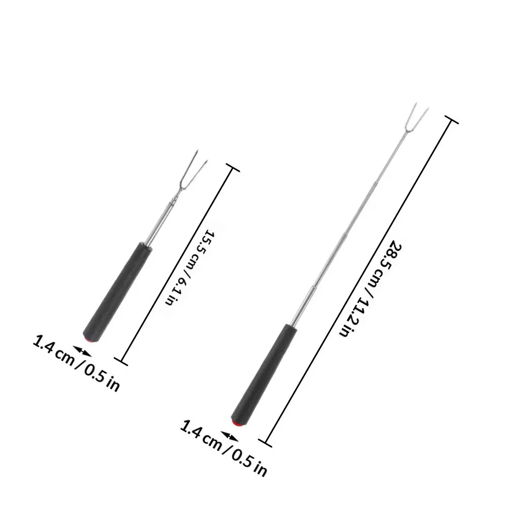 8Pcs Manual Rotating Bbq Fork Stainless Steel Hot Dog Skewers Color Handle Camping Grill Long Barbecue Roasting Sticks