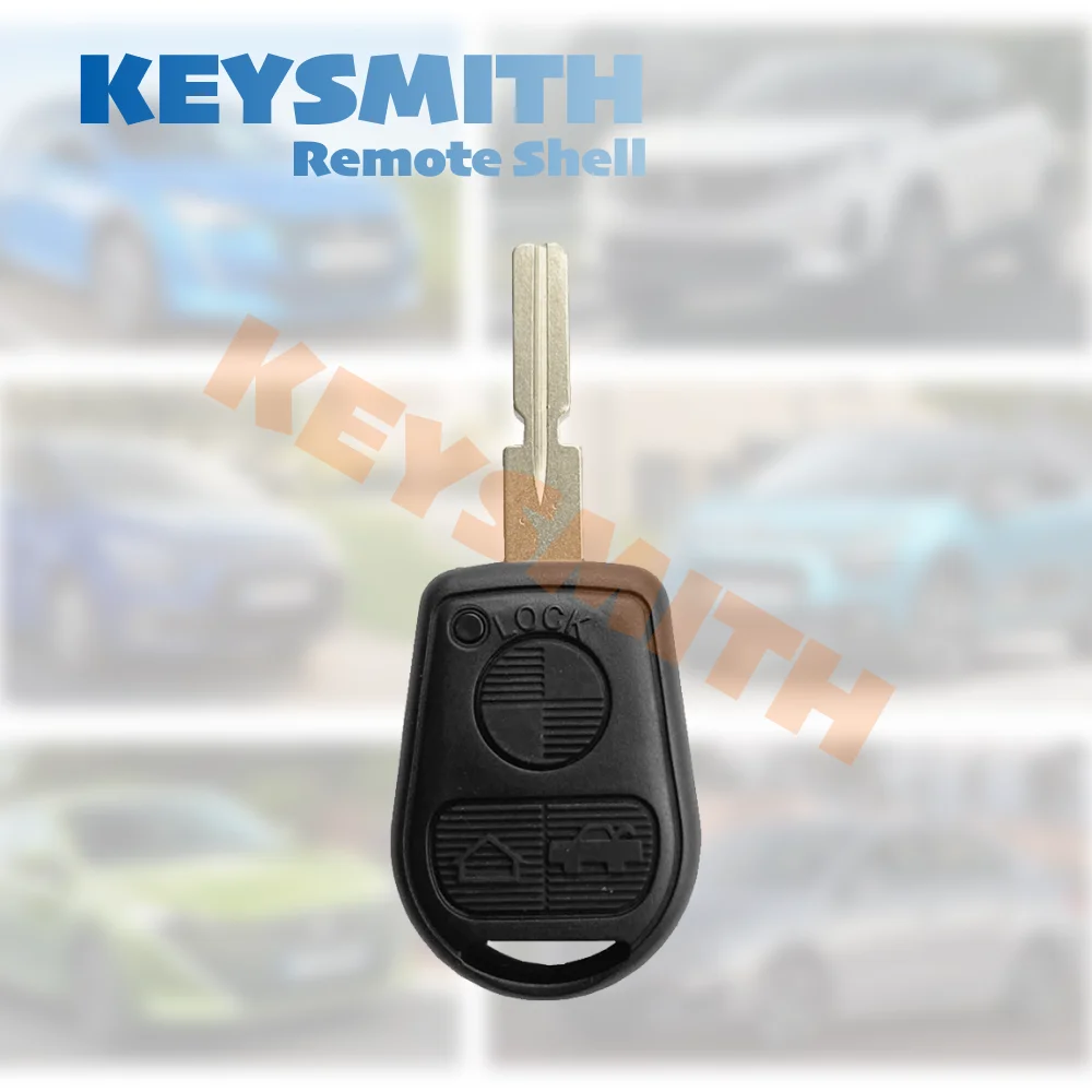 KEYSMITH 3-Tasten Autoschlüssel-Fernbedienungsgehäuse mit ungeschnittenem Schlüsselblatt für BMW E31 E32 E34 E36 E38 E39 E46 Z3 Serie – Detail 2