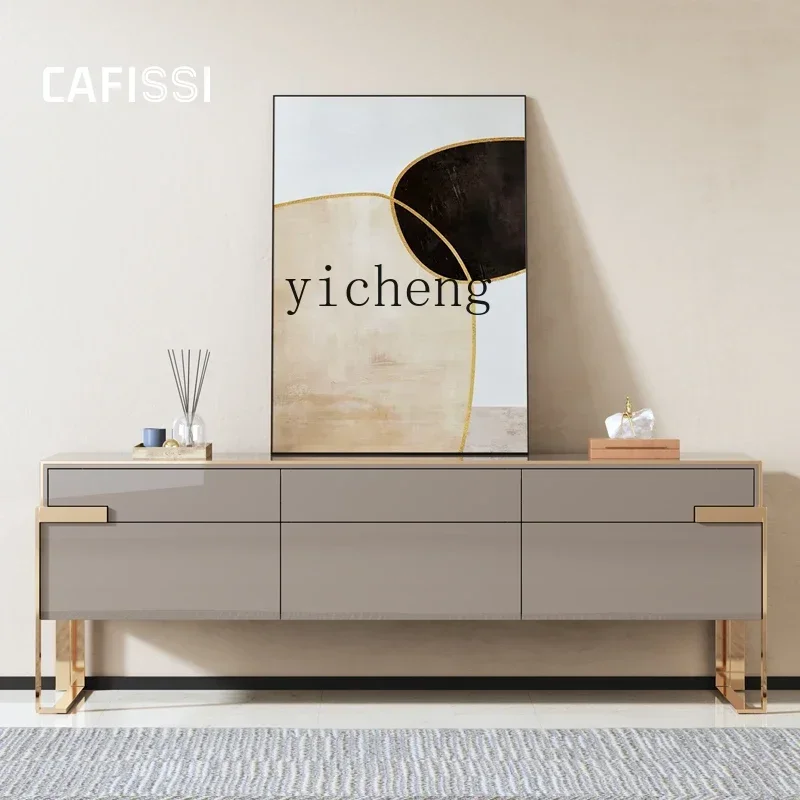 

Tqh Italian-Style Light Luxury TV Cabinet Hong Kong-Style Light Luxury Floor Cabinet Simple Post-Modern Bedroom Film