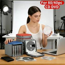 80/40Pcs Large Capacity Disc CD DVD VCD Wallet Storage Organizer Case Holder Album Box Cases with Zipper Bags CD Box Accessories