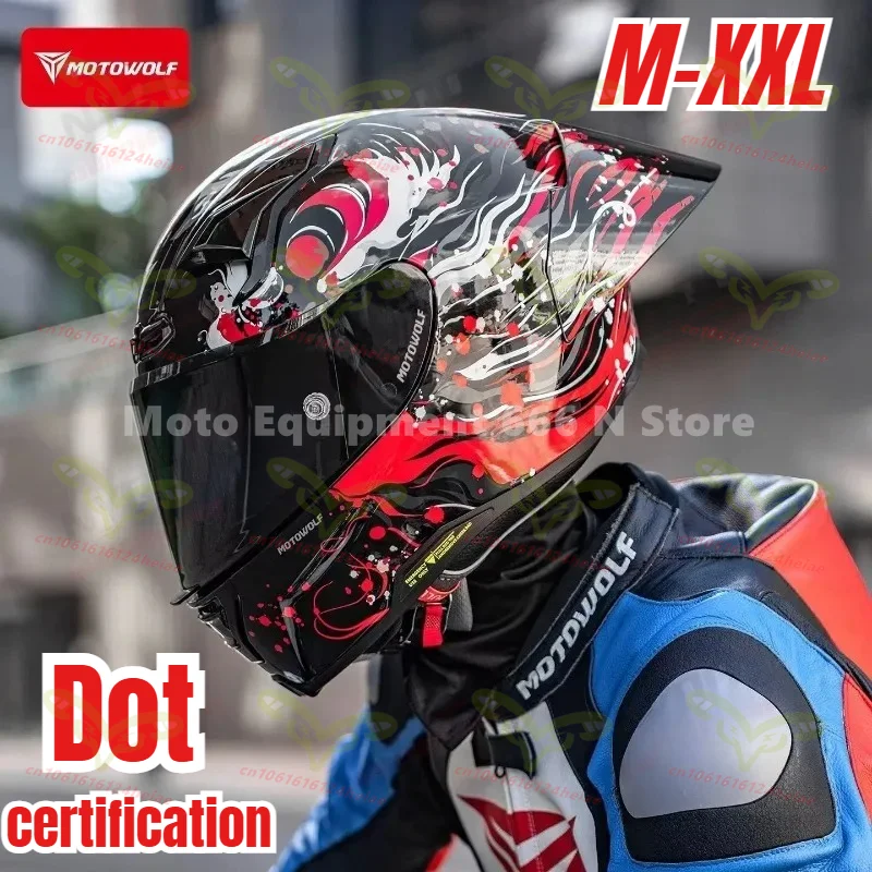 

Мотошлем MOTOWOLF Big Tail для мужчин и женщин, легкий, для мотоциклов, гоночный шлем H1