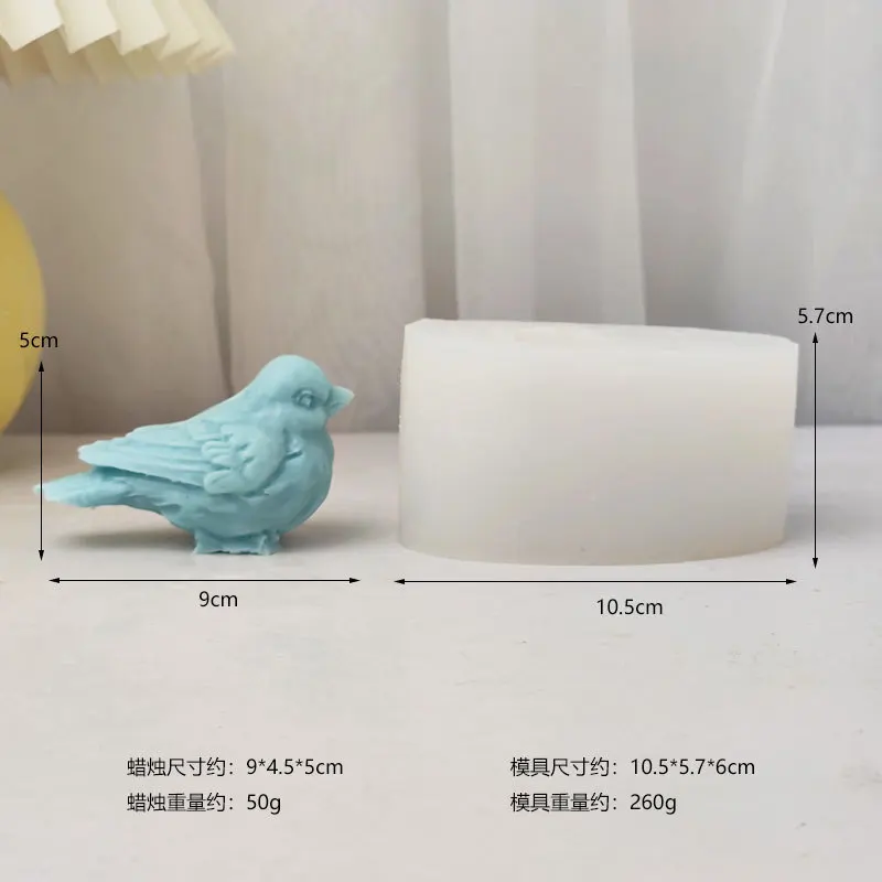 3D Bird candle silicone mold cute bird animal cake chocolate silicone mold home decoration resin silicone mold gypsum mold