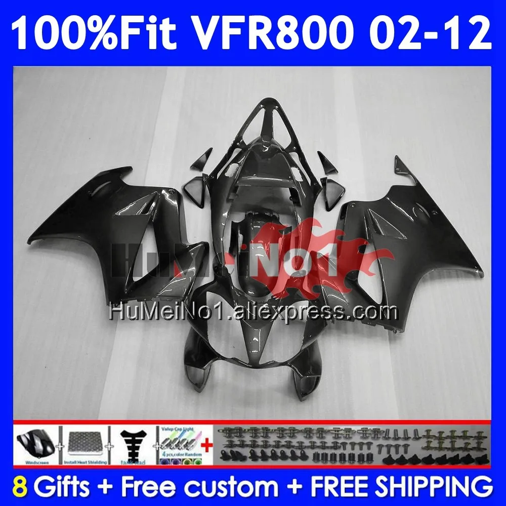 Interceptor For HONDA VFR800 VFR 800RR 800 RR 2002 Gloss Grey 2003 04 2005 2006 2007 46No.37 VFR800RR 08 09 10 11 12 Fairings